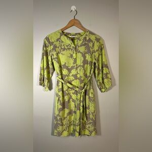 Diane Von Furstenberg Floral Print Silk Belted Dress with Pockets